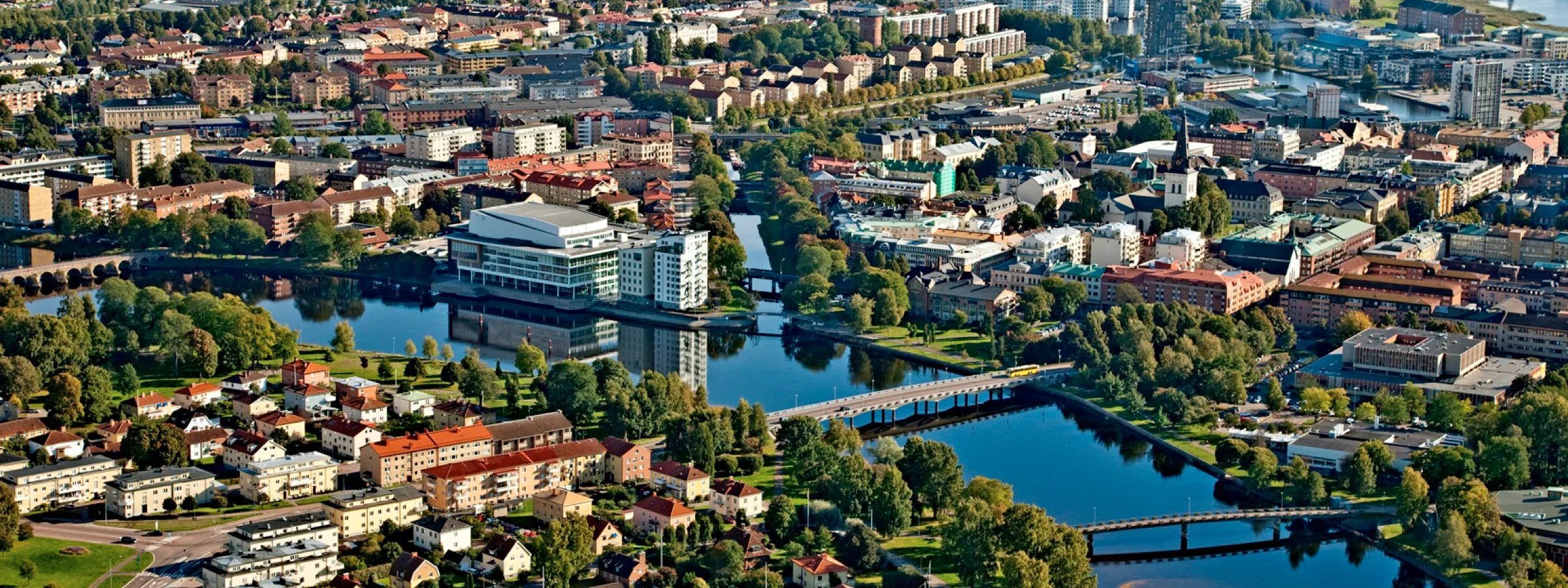Flygfoto över Karlstad