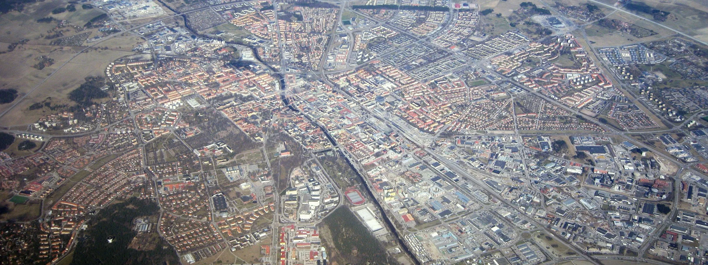 Flygfoto över Uppsala
