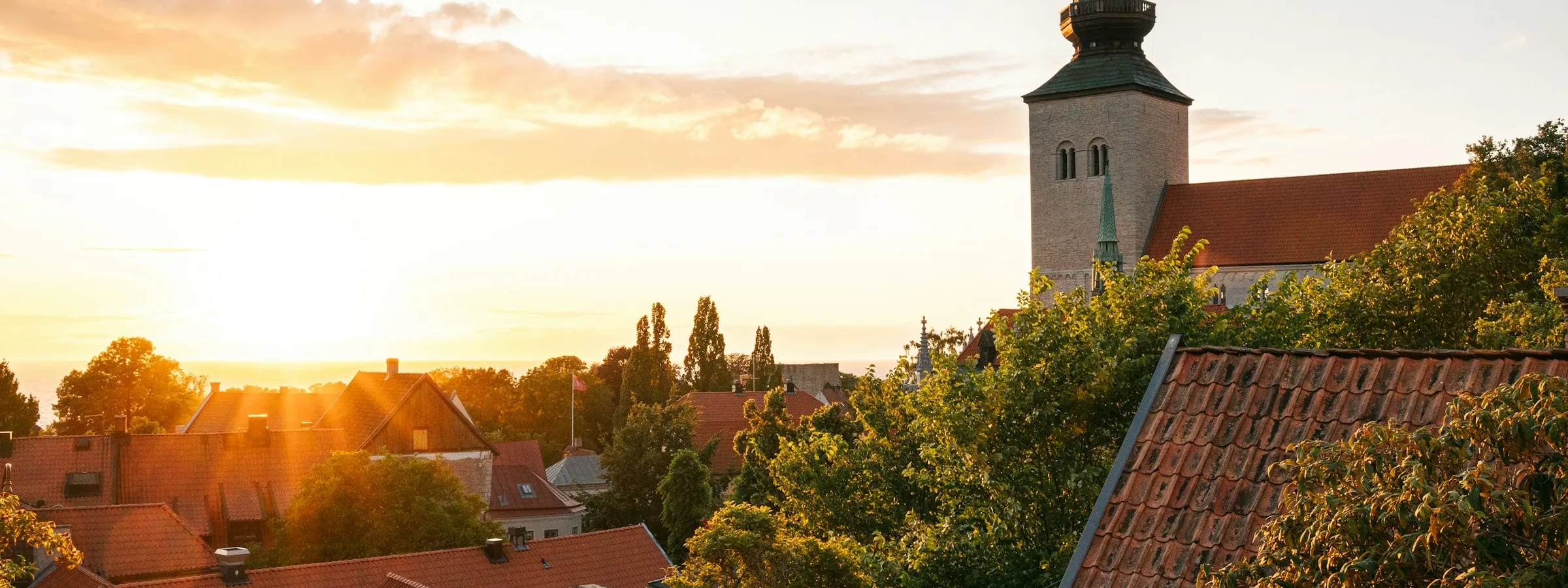 Flygfoto över Visby