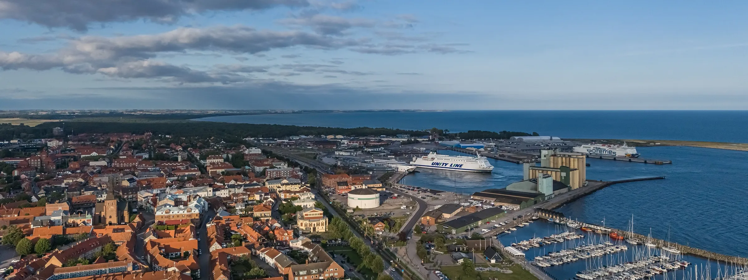 Flygfoto över Ystad