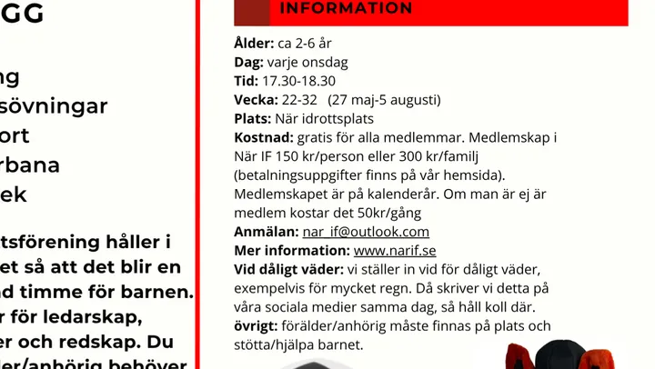 Gympakul för barn 2-6 år – Stånga