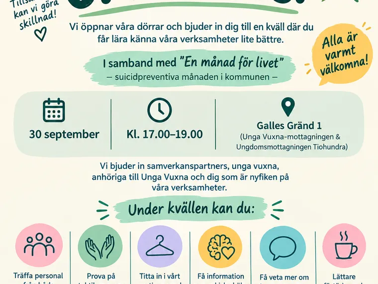 Unga Vuxna och Ungdomsmottagningen bjuder in till Öppet hus – Norrtälje