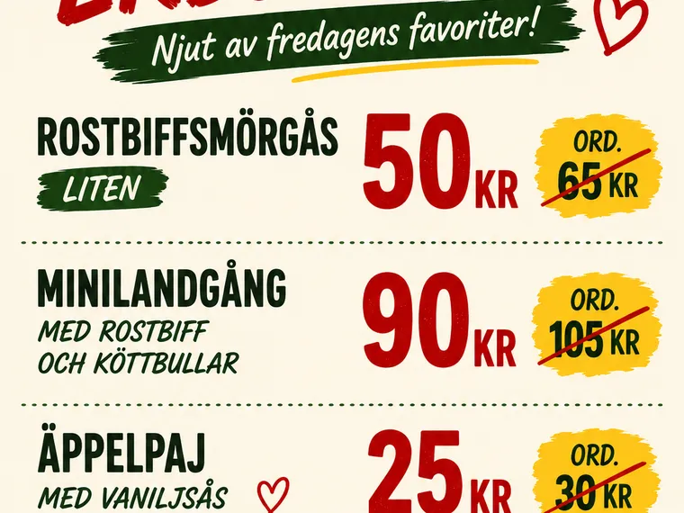 Fredagsträff med god mat och fika på Folkets hus – Norrtälje