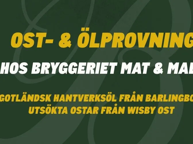 Ost- och ölprovning hos Bryggeriet Mat & Malt – Visby