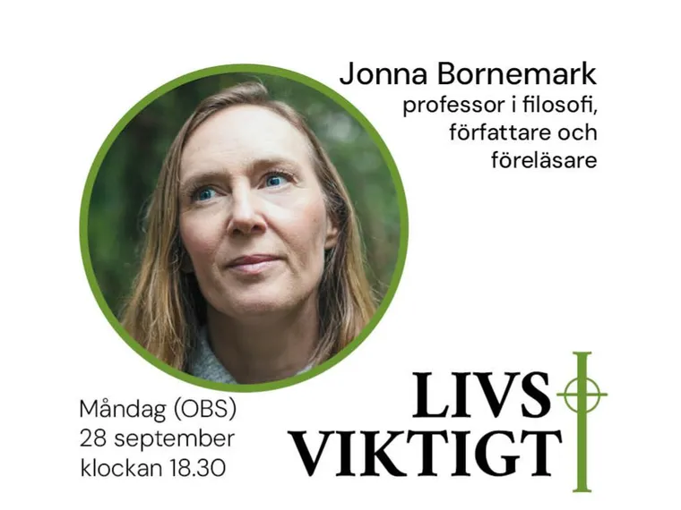Livsviktigt hösten 2026 – Jonna Bornemark, professor i filosofi,  författare och föreläsare. – VISBY