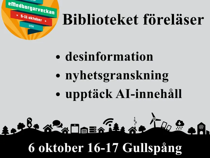 Hovas biblioteks föreläsning under e-Medborgarveckan